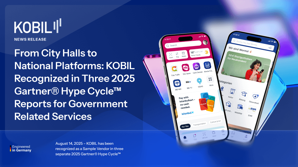 KOBIL has been recognized as a Sample Vendor in three separate 2025 Gartner® Hype Cycle™ Reports for Government Services