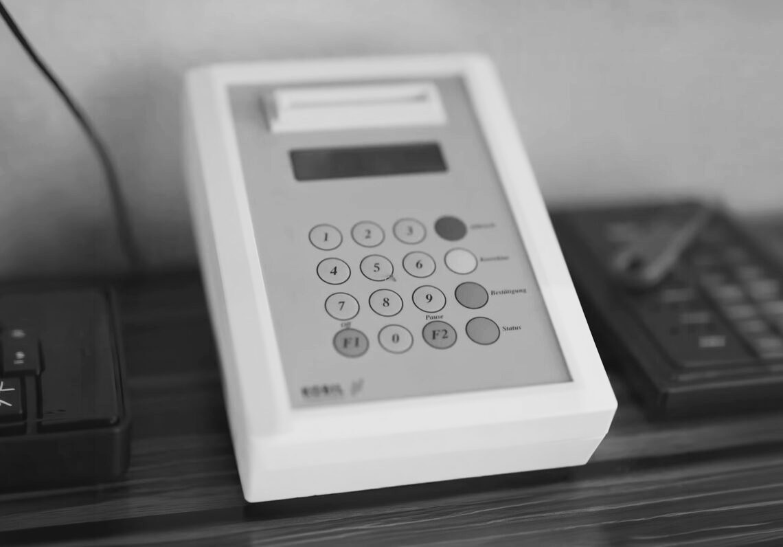 KOBIL smart token card reader with keypad on a desk
