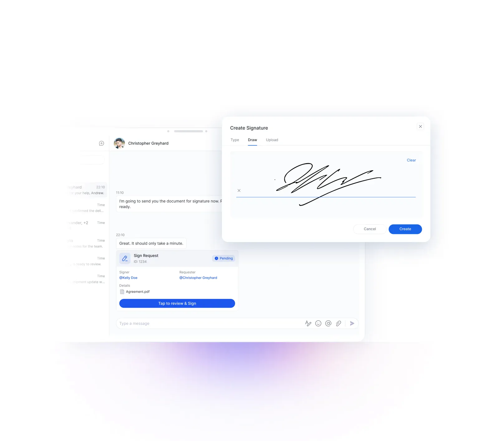 Freigabe und Signatur &mdash; ein Dokument wird direkt in der Workplace-App signiert und freigegeben