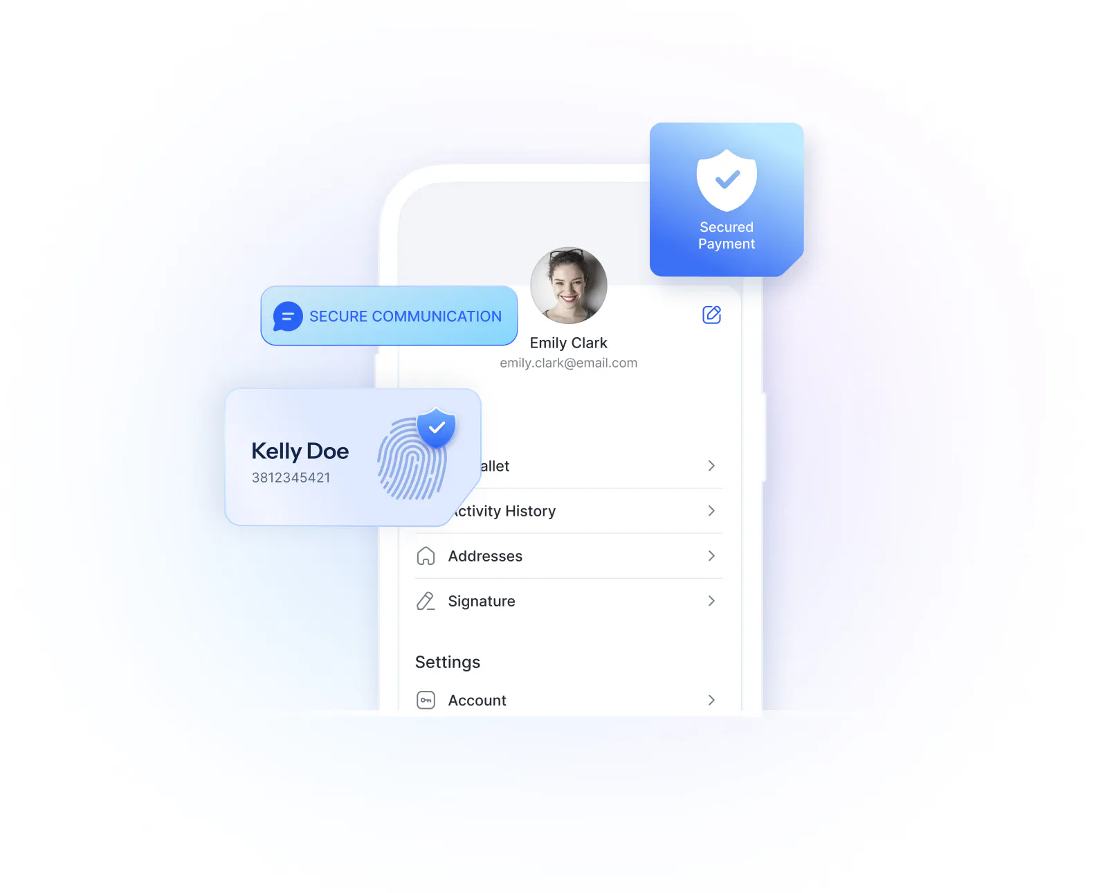 Eine MiniApp ist mit Identitäts-, Kommunikations- und Zahlungsfunktionen von KOBIL verbunden