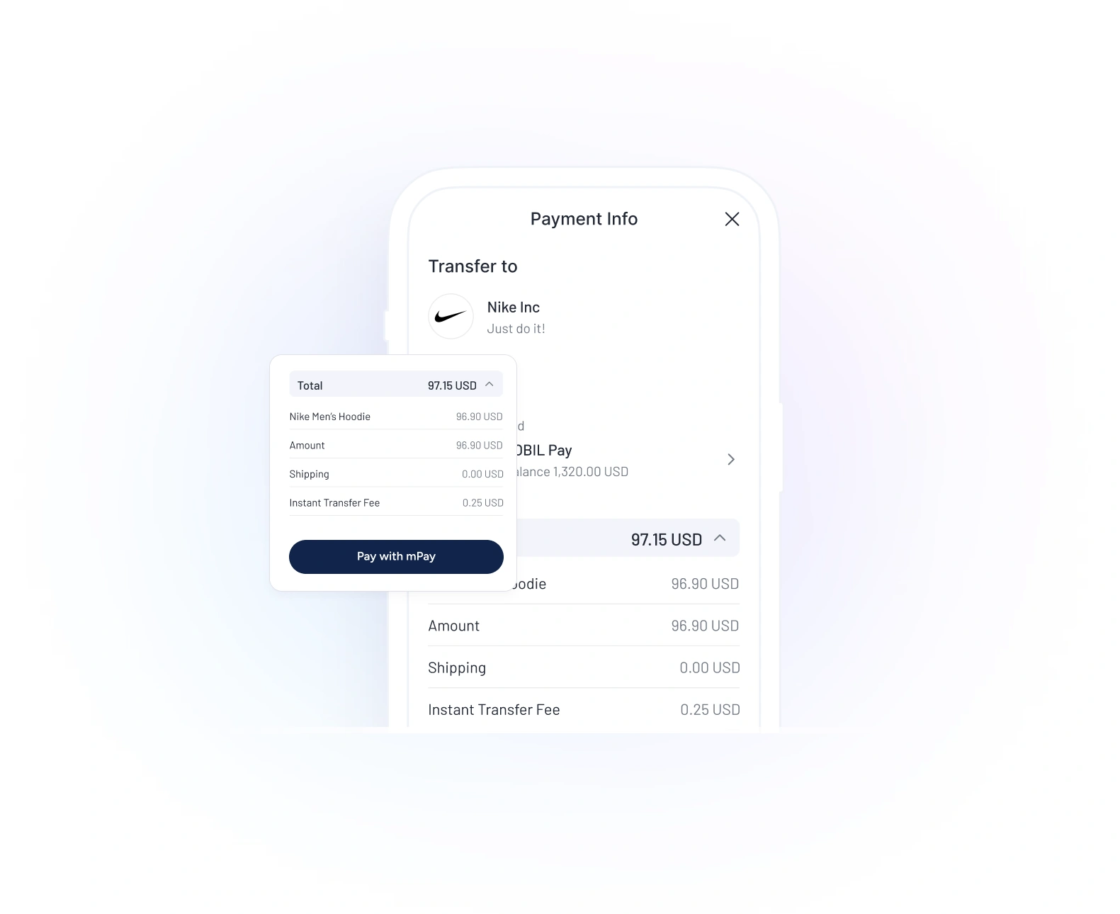 An instant checkout on a phone completing with one tap